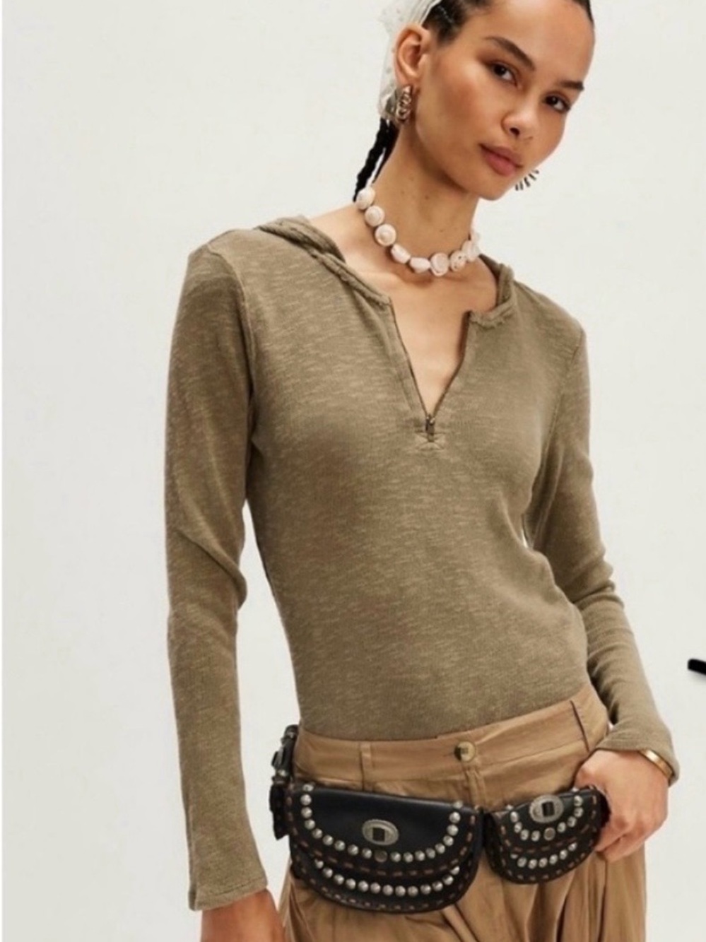 Free People We The Free Speed Drive Hooded Long Sleeve NWT L